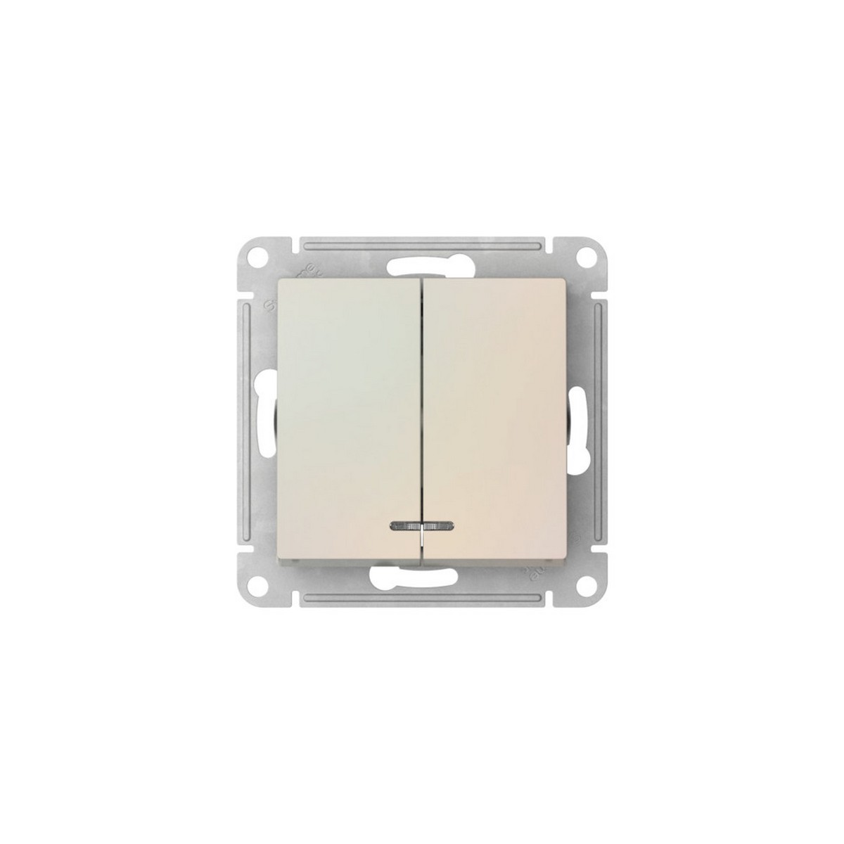 AtlasDesign Жемчуг Выключатель SE AtlasDesign Жемчуг 2-клавишный с подсветкой быстрозажим. клем. ATN000453S