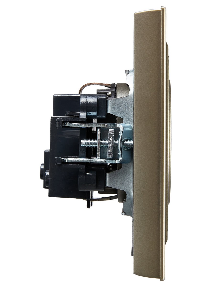 IEK Brite Шампань Розетка IEK BRITE Шампань с/з с защ.шторк. 16А в сб. РСР14-1-0-БрШ BR-R14-16-K37-F