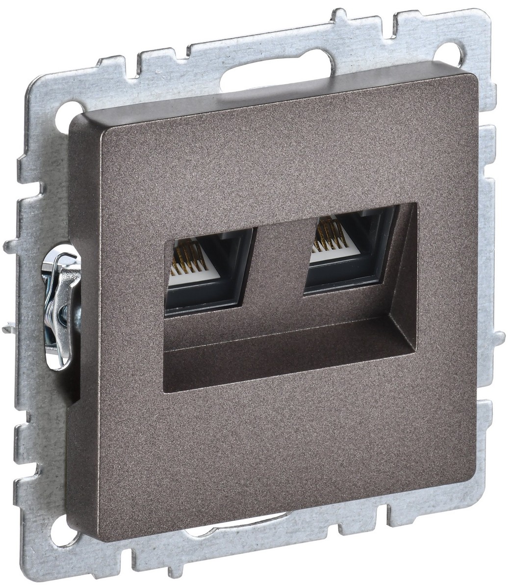 IEK Brite Бронза Розетка IEK BRITE компьютерная двойная RJ45 кат.5E РК10-2-БрТБ темная бронза BR-K20-1-K45
