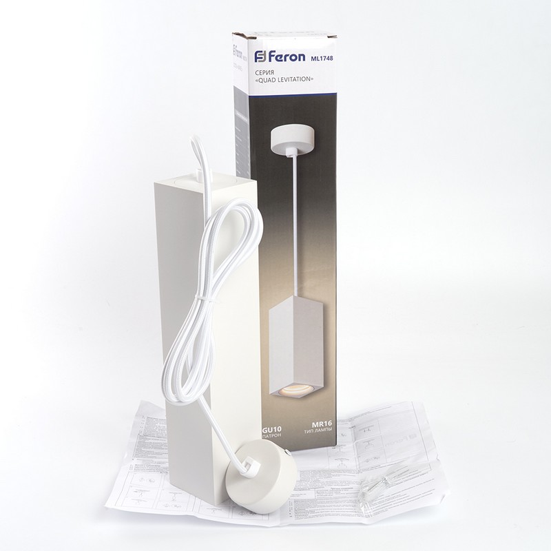 Подвесные светодиодные светильники Светильник подвесной Feron ML1748 Barrel QUAD levitation белый 48432 