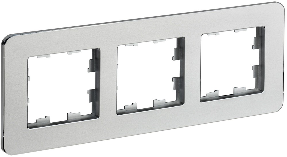 IEK Brite Рамки Рамка IEK BRITE DECOR Алюминий металл. скругл.угол 3-м РУ-3-1-Бр RE BR-M32-M-01-K47
