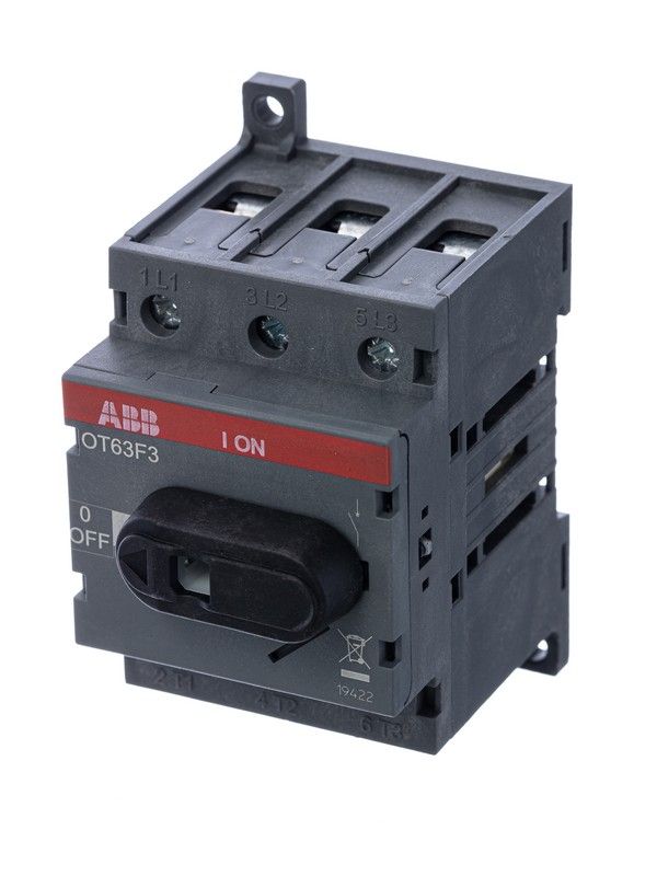 ABB Выключатель-разъединитель ABB OT63F3 3Р 63А с ручкой управления 1SCA105332R1001