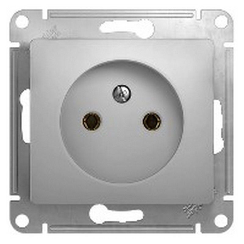 Glossa Алюминий Розетка Systeme Electric Glossa Алюминий без заземления GSL000341