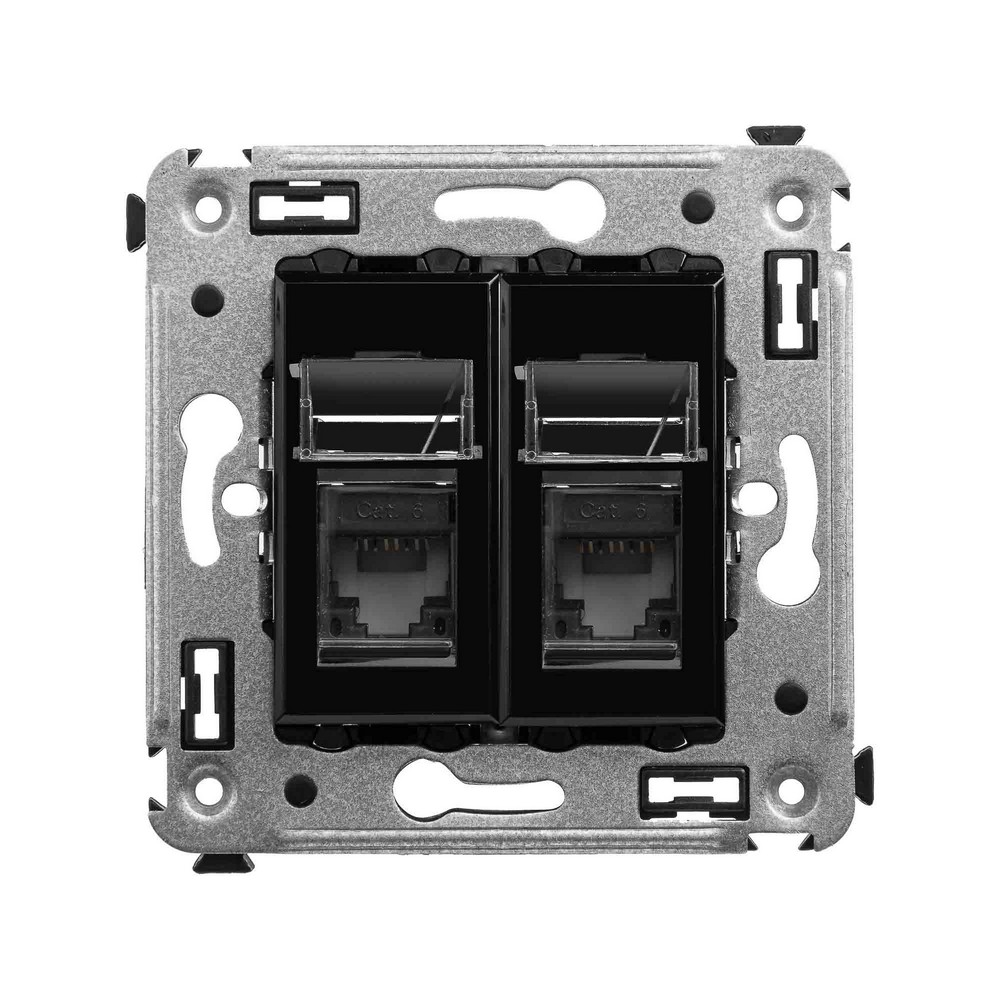 DKC Avanti механизмы Черный квадрат Компьютерная розетка DKC Avanti RJ-45 в стену кат.6 двойная "Черный квадрат" 4402294