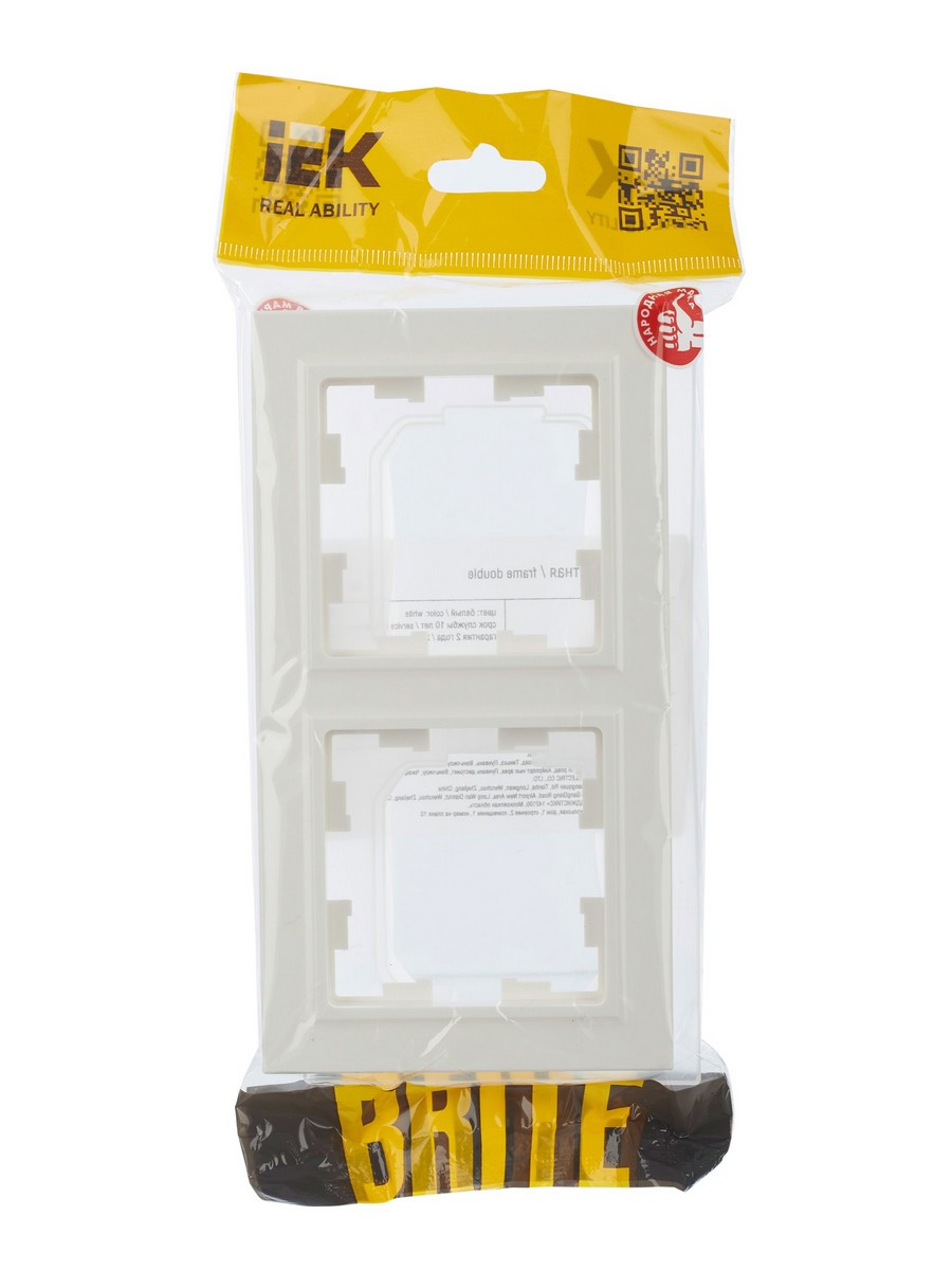 IEK Brite Рамки Рамка IEK BRITE 2-местная IP44 РУ-2-БрБ-44 белый BR-M22-44-K01