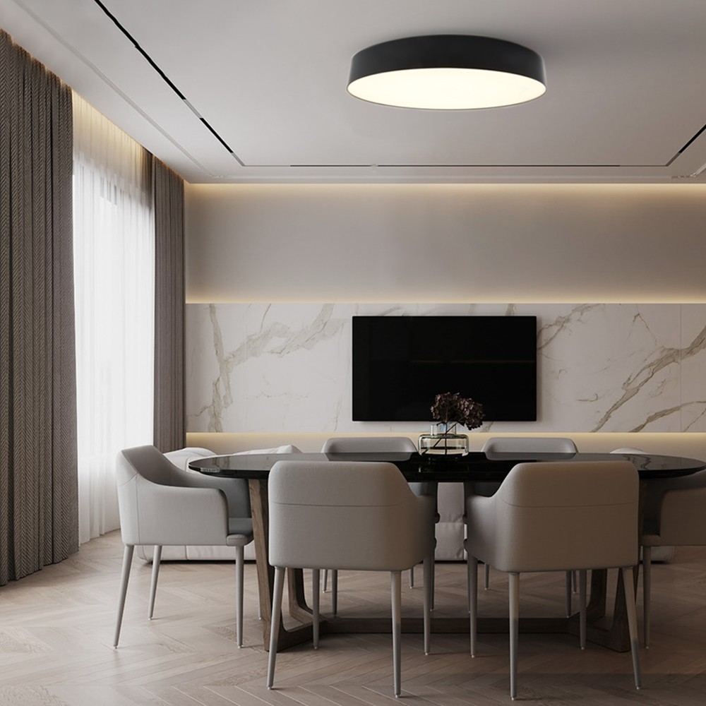 Управляемые светодиодные светильники и люстры Светодиодный управляемый светильник Feron AL6200 “Simple matte” 80W черный 48067 