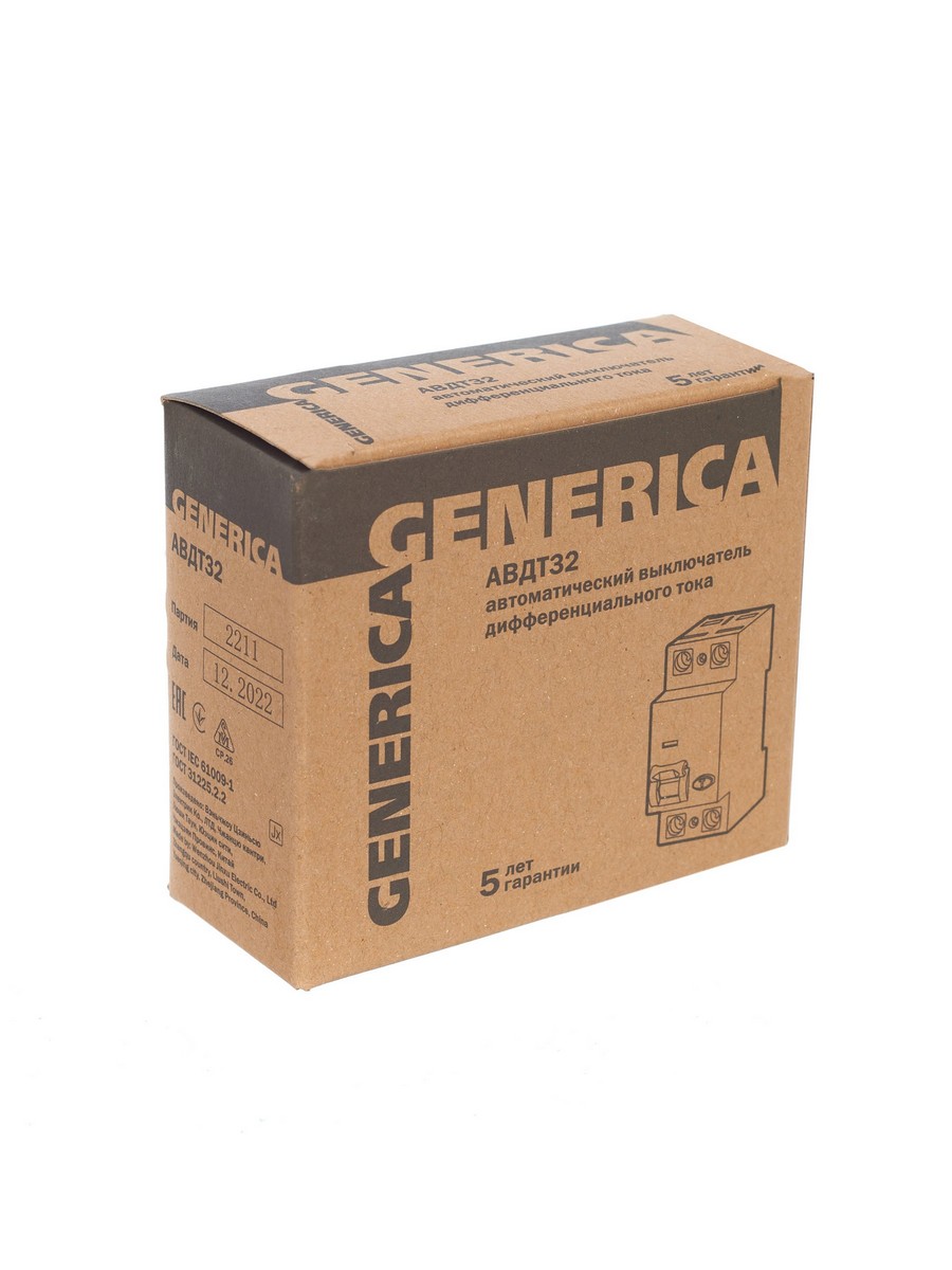 IEK Дифференциальный автоматический выключатель IEK GENERICA АВДТ32 2Р 16A MAD25-5-016-C-30 