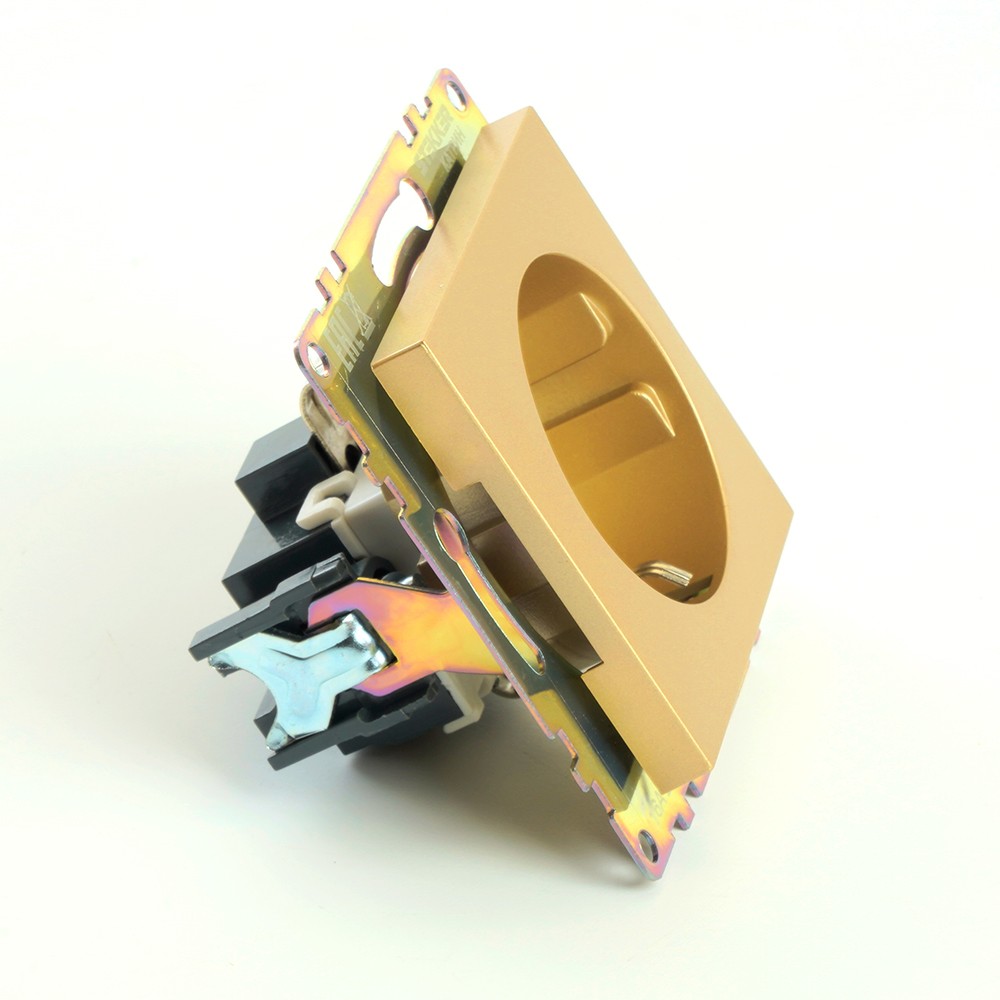 Катрин - Розетки и выключатели Stekker Розетка 1-местная с/з STEKKER GLS16-7110-08 250V 16А с защ. шторкой Катрин золото 49224