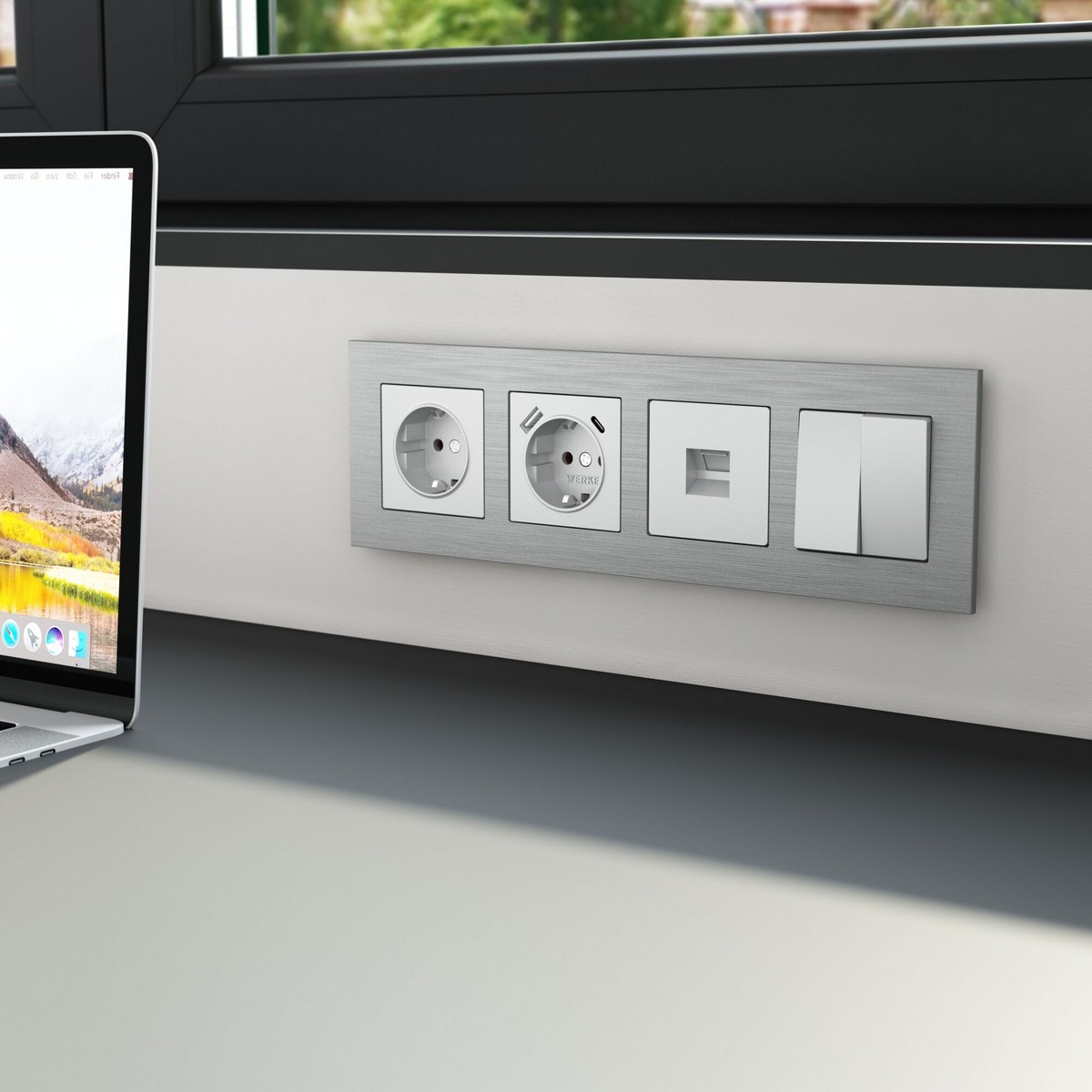 Рамки Werkel Alumax Рамка Werkel на 4 поста AluMax (алюминий) W0043506 a066328