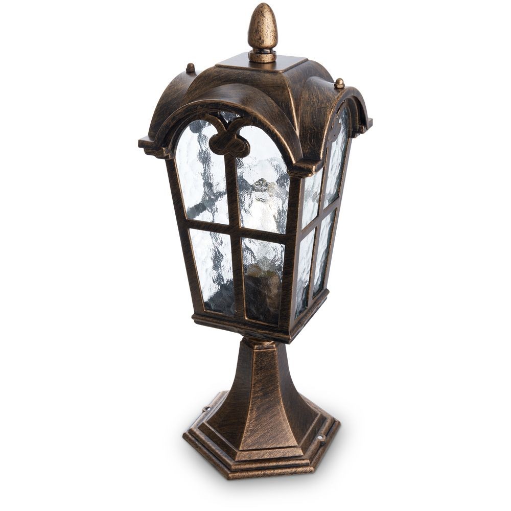 Уличные светильники на постамент Уличный светильник Feron PL105 четырехгранный на постамент 60W 230V E27, черное золото 11297