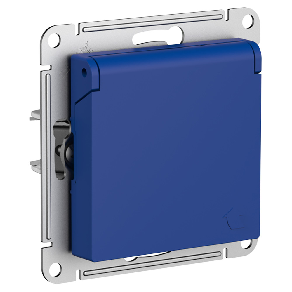 AtlasDesign Аквамарин Розетка Systeme Electric AtlasDesign Аквамарин с/з со шторками с крышкой 16А IP20 ATN001146