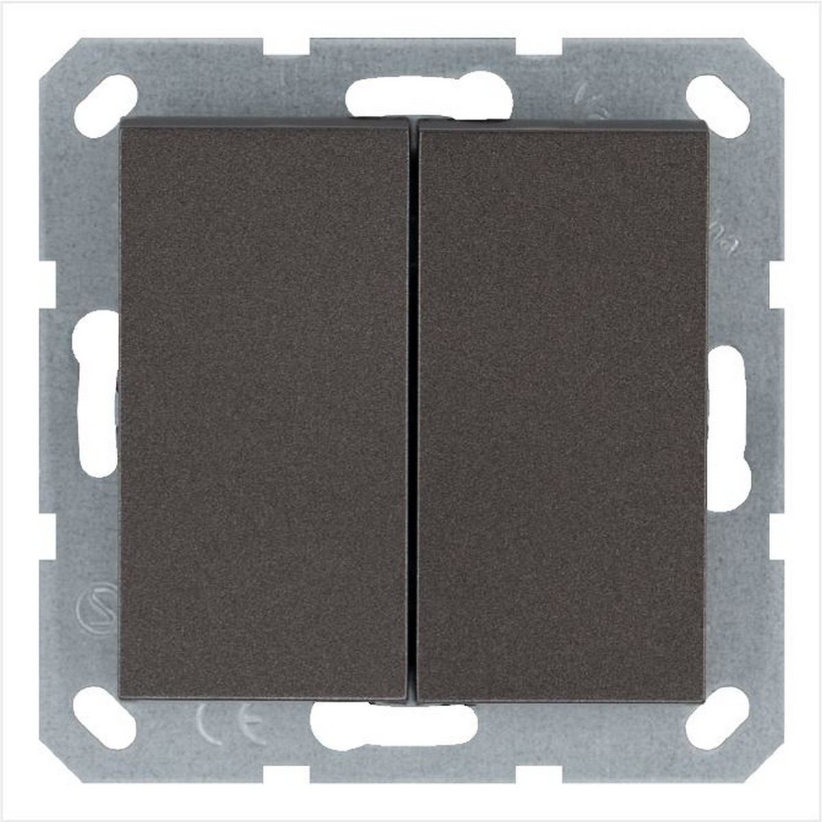 JASMART G - розетки и выключатели Выключатель JASMART двухклавишный Мокко G3023Z