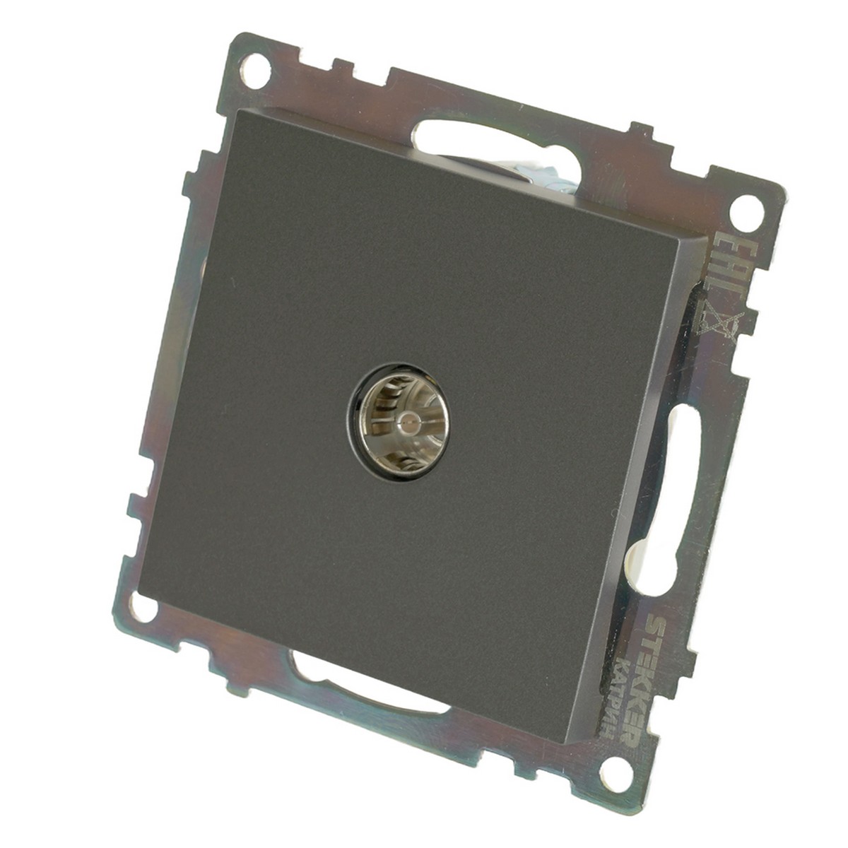 Катрин - Розетки и выключатели Stekker Розетка телевизионная 1-местная STEKKER GLS00-7108-06 75 Ом 5-862МГц Катрин графит 49419