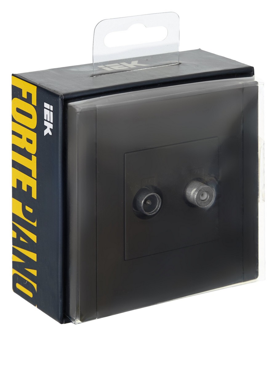 IEK FORTE&PIANO Серый Розетка IEK FORTE&PIANO Серый двойная TV+SAT FP338