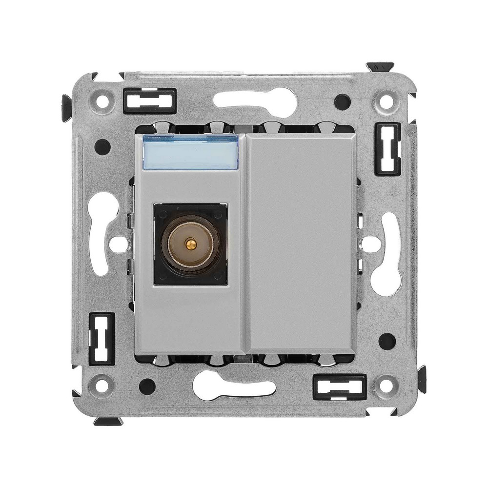 DKC Avanti механизмы Закаленная сталь Розетка TV DKC Avanti одиночная в стену "Закаленная сталь" 4404503