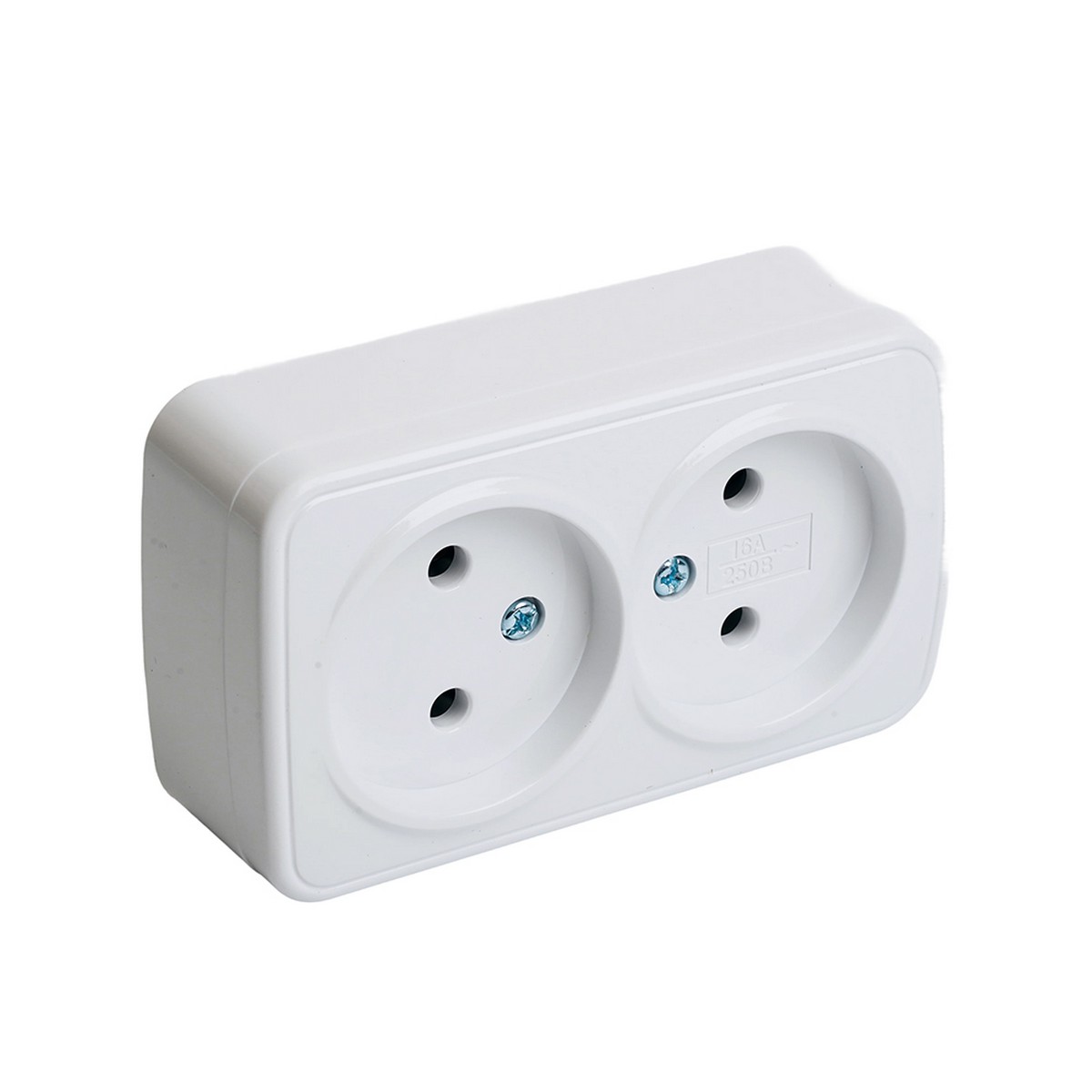 Накладные розетки и выключатели Stekker Розетка накладная STEKKER PST10-502-20 2-местная б/з Basic белый 50075