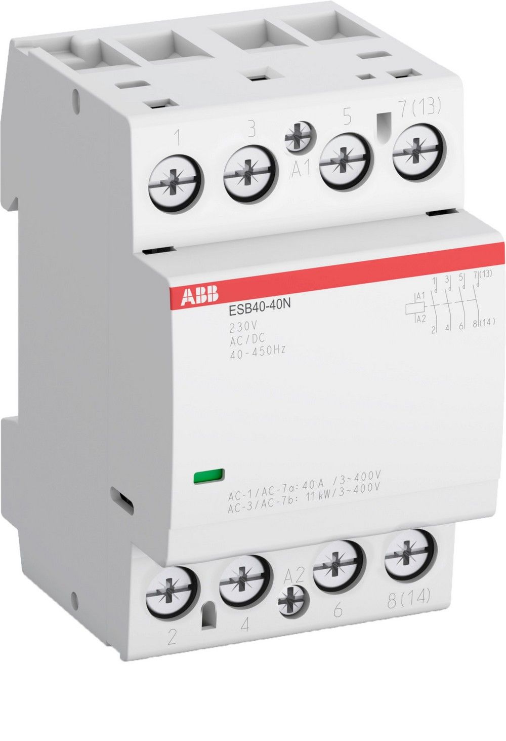 Контакторы Контактор ABB ESB40-40N-06 модульный (40А АС-1, 4НО), катушка 230В AC/DC 1SAE341111R0640 