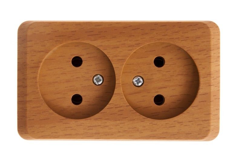 Этюд Дача Розетка 2-ая Systeme Electric Этюд наружный Дача Темный бук б/з без шторок PA16-005T