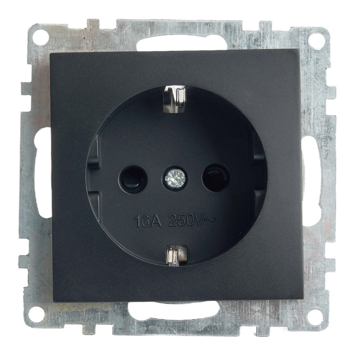 Катрин - Розетки и выключатели Stekker Розетка 1-местная с/з STEKKER GLS16-7110-05 250V 16А с защ. шторкой Катрин черный 39610