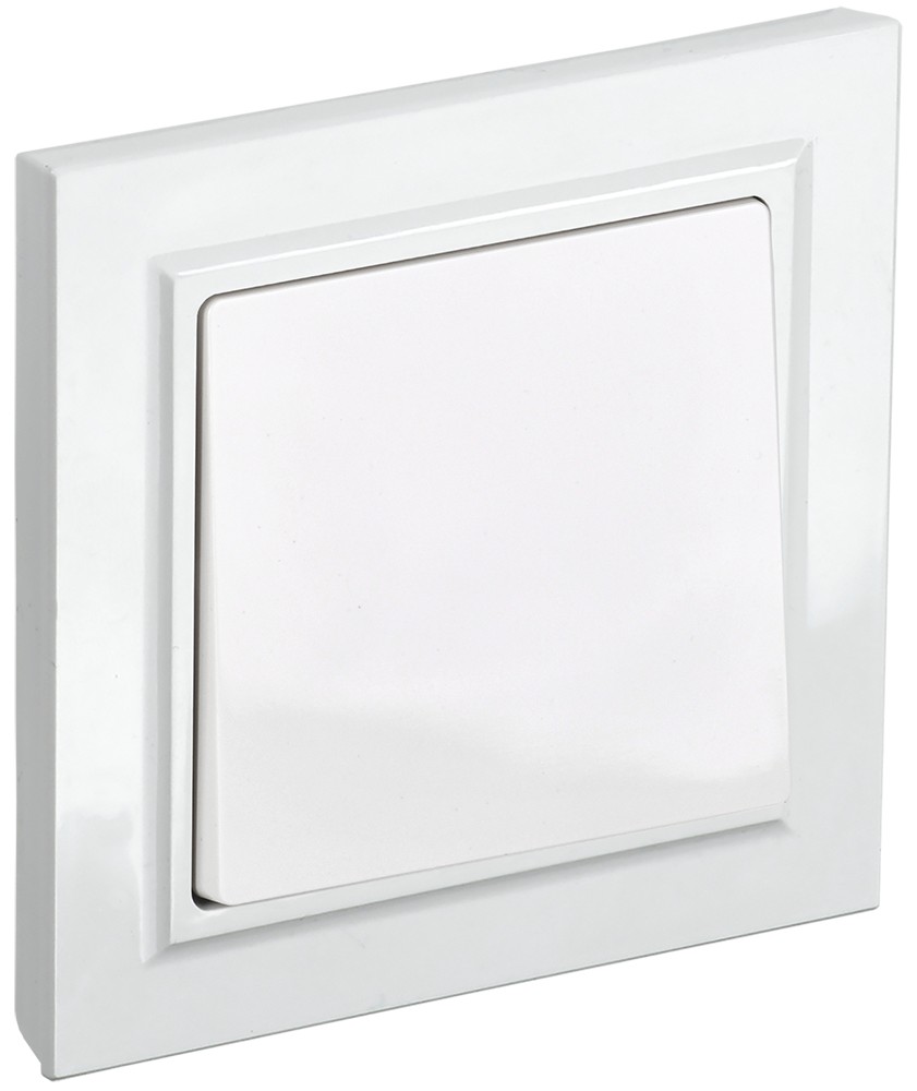IEK Brite Белый Выключатель IEK BRITE 1-клавишный 10А в сборе ВСР10-1-0-БрБ белый BR-V10-0-10-K01-F