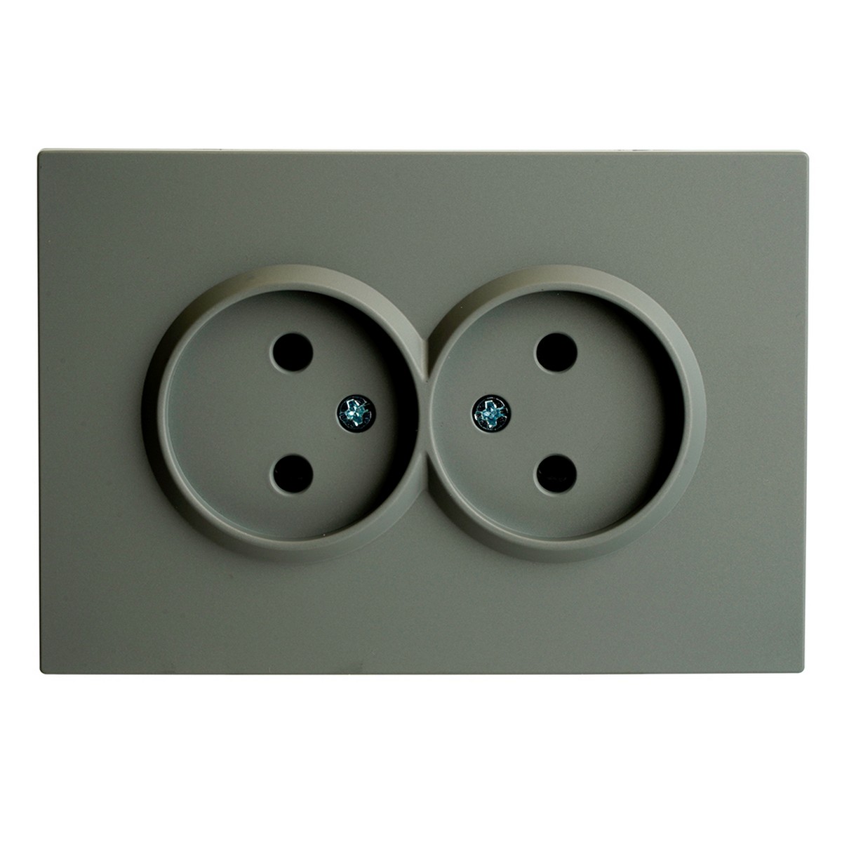 Эмили - Розетки и выключатели Stekker Розетка 2-ая с защитной шторкой б/з 16А STEKKER Эмили RST16-5116-10 платиново-серый soft touch 49955