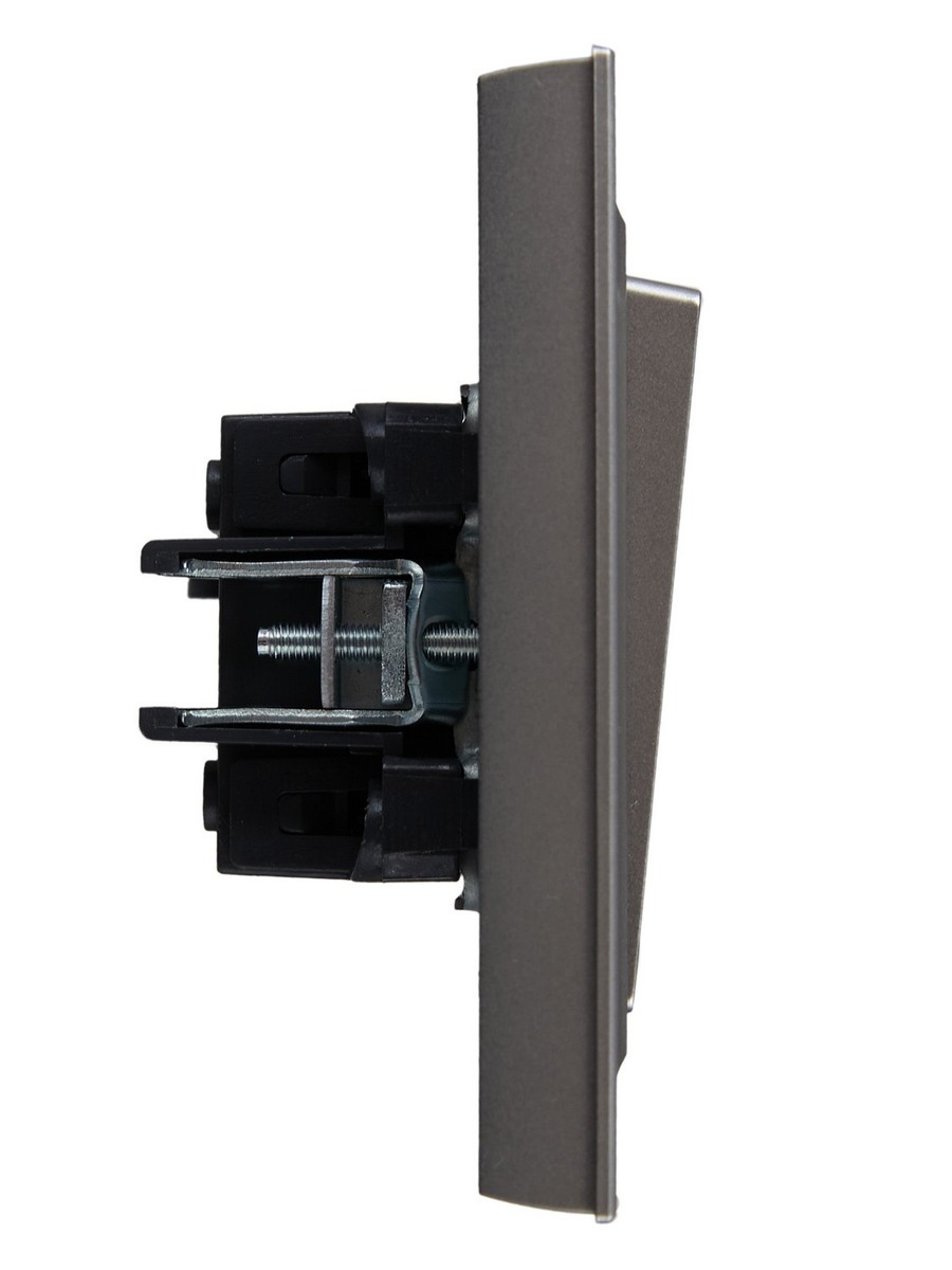 IEK Brite Сталь Выключатель IEK BRITE Сталь 2-кл. 10А в сборе ВСР10-2-0-БрС BR-V20-0-10-K46-F