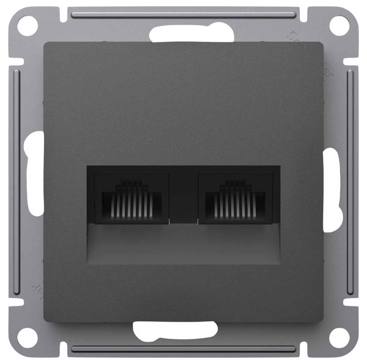 AtlasDesign Базальт Розетка Systeme Electric AtlasDesign Базальт двойная компьютерная RJ45+RJ45, ATN001485