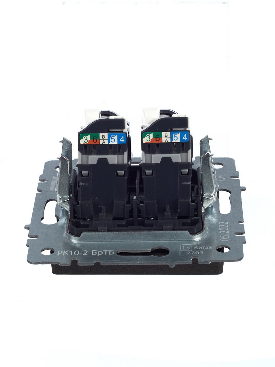 IEK Brite Бронза Розетка IEK BRITE компьютерная двойная RJ45 кат.5E РК10-2-БрТБ темная бронза BR-K20-1-K45