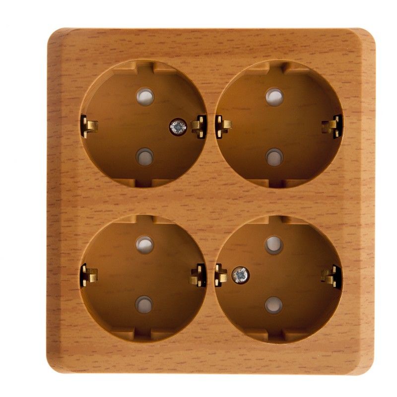 Этюд Дача Розетка 4-ая Systeme Electric Этюд наружный Дача Бук с/з со шторками PA16-208T