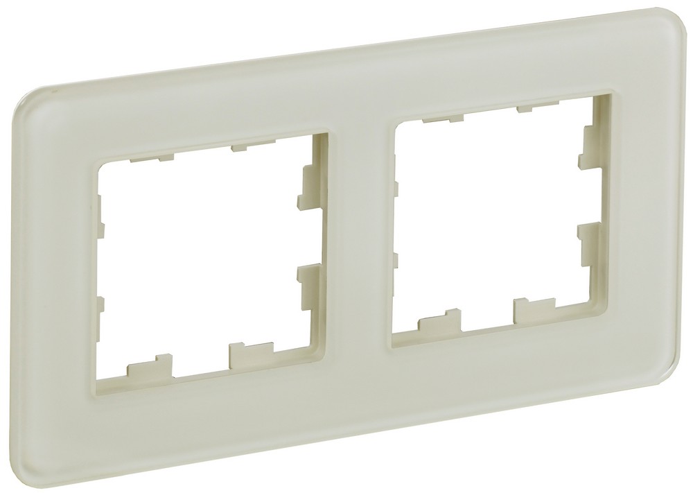 IEK Brite Рамки Рамка IEK BRITE DECOR Песчаный матовый стекло скругл.угол 2-м РУ-2-2-Бр RE BR-M22-G-41-K98