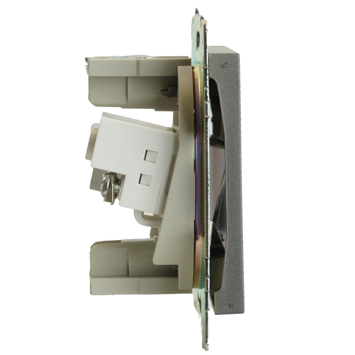 Катрин - Розетки и выключатели Stekker Розетка TV + компьютерная RJ-45 STEKKER GLS00-7106-06 Катрин графит  49417