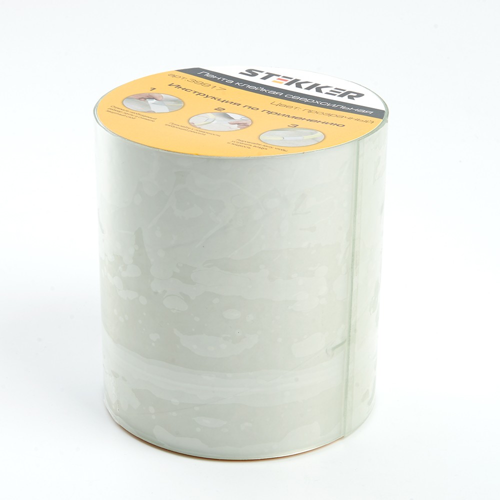 Лента клейкая сверхсильная STEKKER 0,7*100 мм, 1,5 м. прозрачная INTP9-0715-10 39917