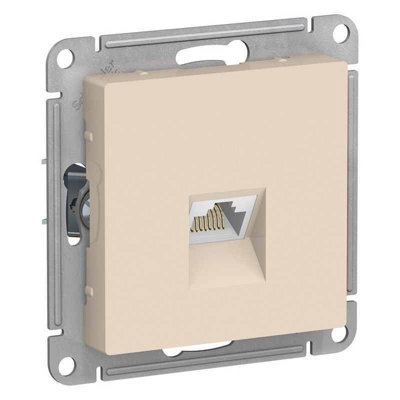 AtlasDesign Бежевый Розетка компьютерная Systeme Electric AtlasDesign Бежевый RJ45 кат. 6A механизм ATN000286