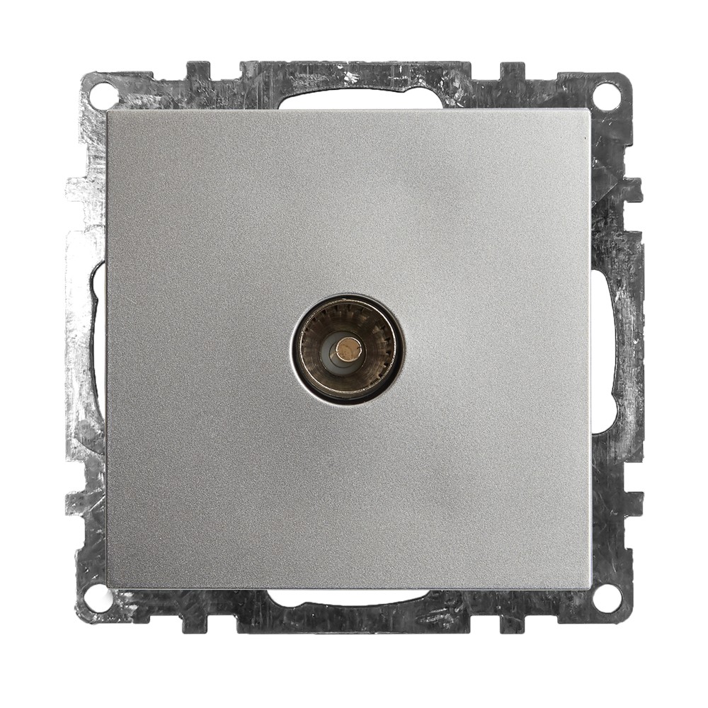 Катрин - Розетки и выключатели Stekker Розетка телевизионная 1-местная STEKKER GLS00-7108-03 75 Ом 5-862МГц Катрин серебро 39586