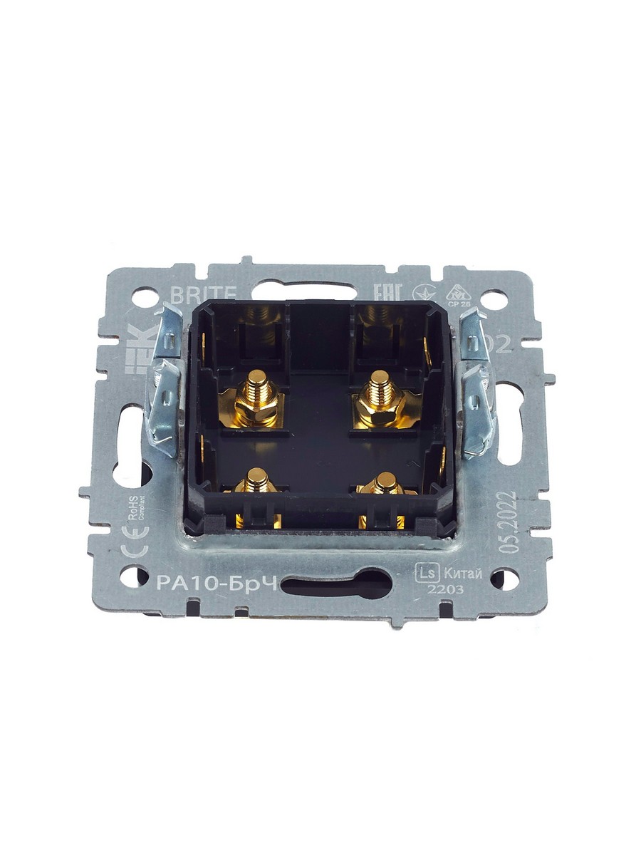 IEK Brite Черный Аудиорозетка IEK BRITE 4-местная РА10-БрЧ черный BR-S40-K02