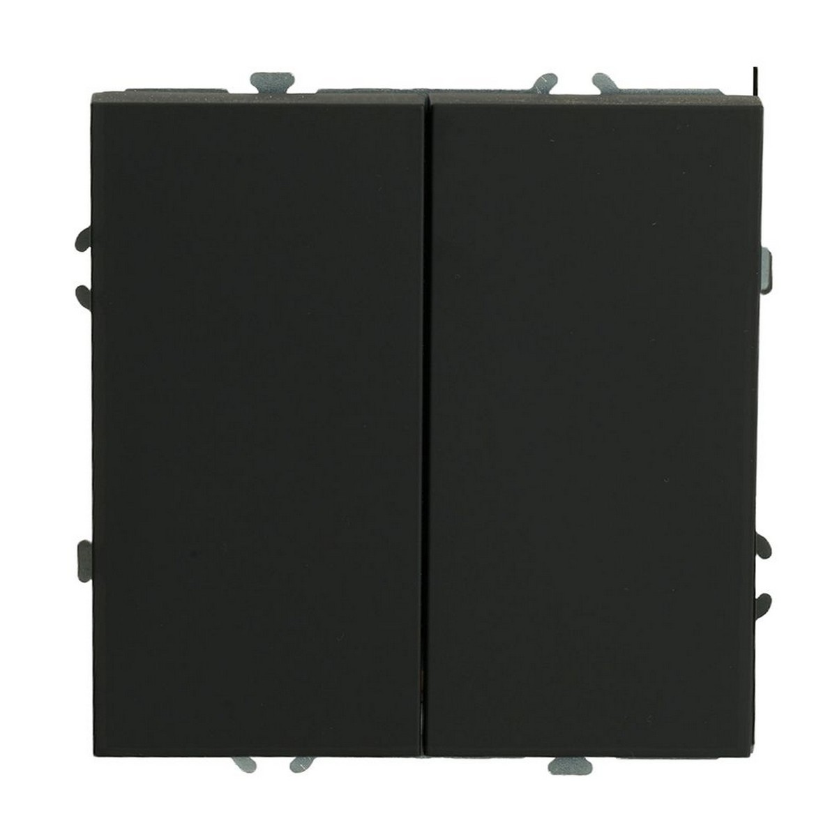 Эмили - Розетки и выключатели Stekker Переключатель перекрестный 2-клавишный STEKKER Эмили RSW10-5111-01 черный уголь soft touch 50167