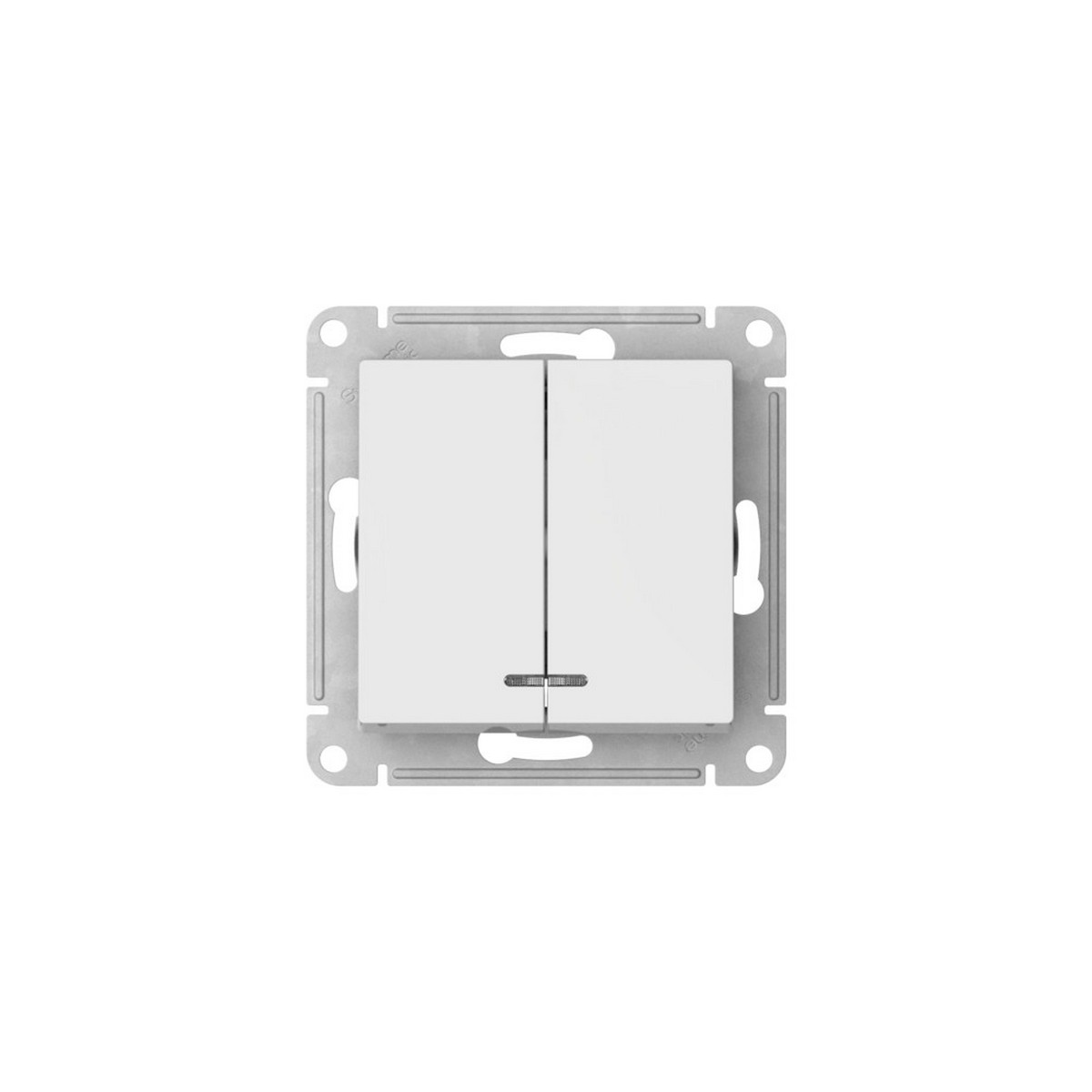 AtlasDesign Белый Выключатель SE AtlasDesign Белый 2-клавишный с подсветкой быстрозажим. клем. ATN000153S