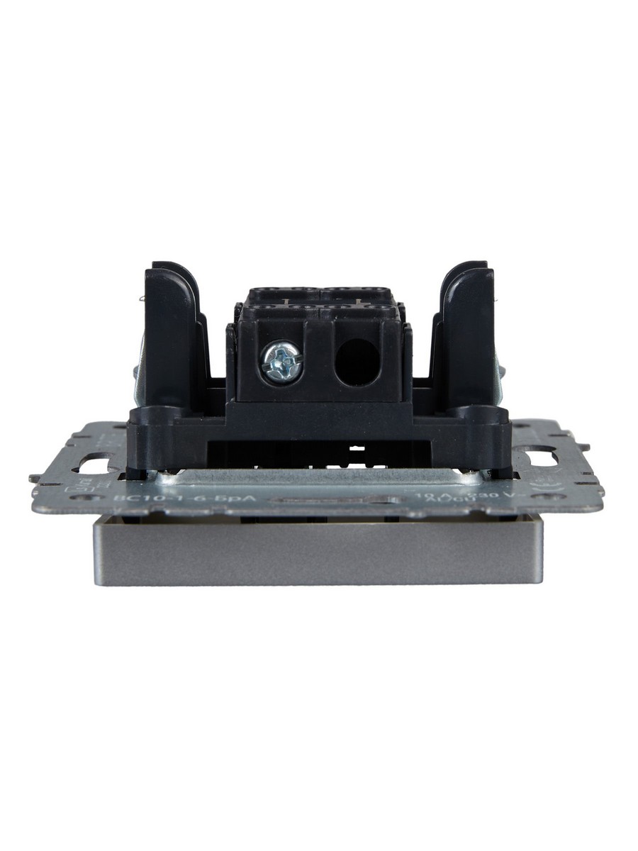 IEK Brite Алюминий Выключатель IEK BRITE 1-клавишный проходной 10А ВС10-1-6-БрА алюминий BR-V12-0-10-K47