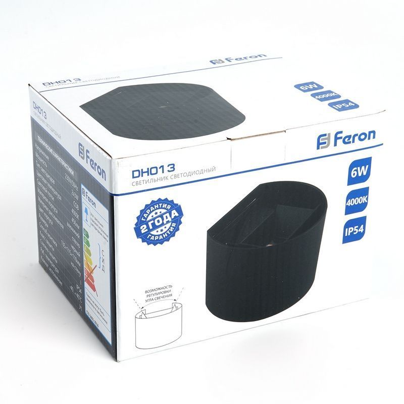 Уличные настенные светильники Светильник уличный светодиодный Feron DH013 2*3W 450Lm 4000K черный 11872 