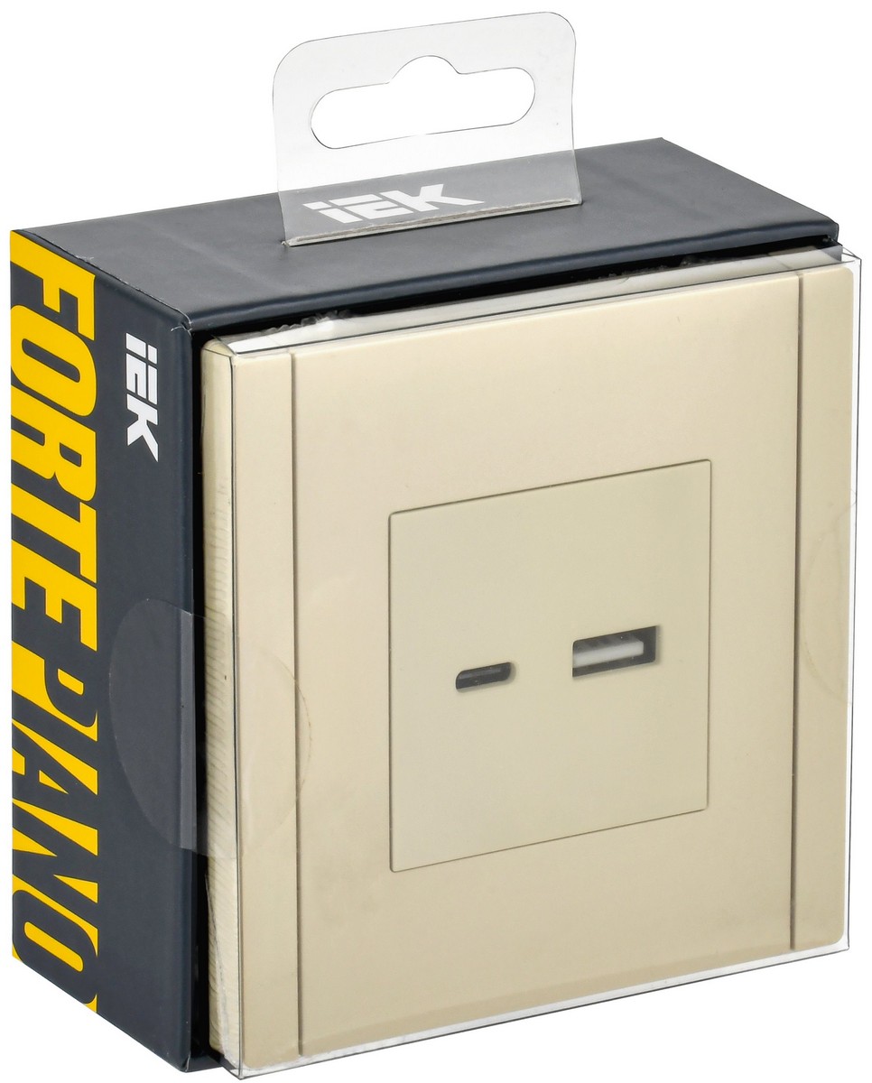 IEK FORTE&PIANO Ваниль Розетка IEK FORTE&PIANO Ваниль USB A+C 3,1А FP450