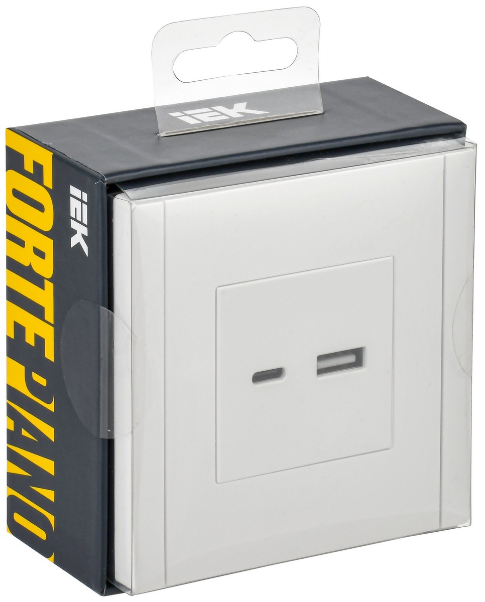 IEK FORTE&PIANO Белый Розетка IEK FORTE&PIANO Белый USB A+C 3,1А FP250