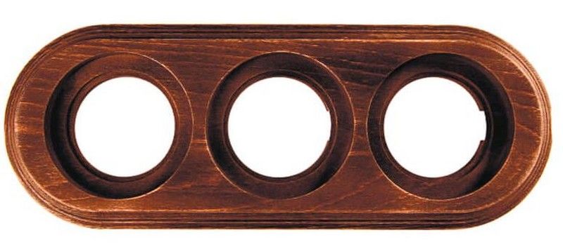 Bironi Лизетта - Ретро розетки и выключатели Рамка 3-ая BIRONI Старое дерево на бревно 220мм BFC22-630-17