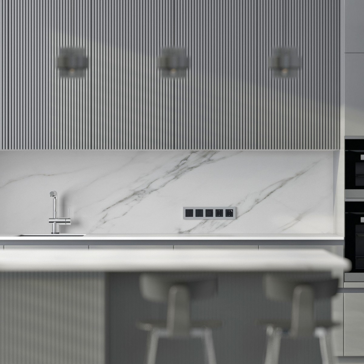 Рамки Werkel Slab Рамка Werkel на 5 постов Slab (серебро софт) W0052965