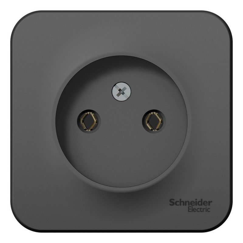 Blanca антрацит розетки и выключатели Розетка SE Blanca б/з Антрацит наружный без шторок BLNRA000106