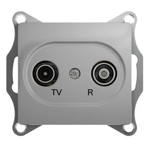 Glossa Алюминий Розетка TV-R Systeme Electric Glossa Алюминий проходная 4DB GSL000395