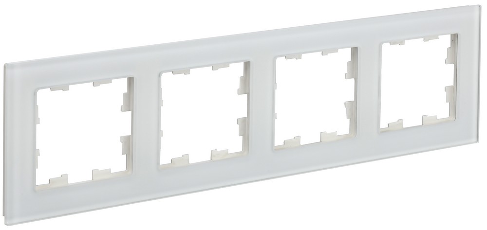 IEK Brite Рамки Рамка IEK BRITE DECOR Белый матовый стекло 4-м РУ-4-2-Бр BR-M42-G-31-K01