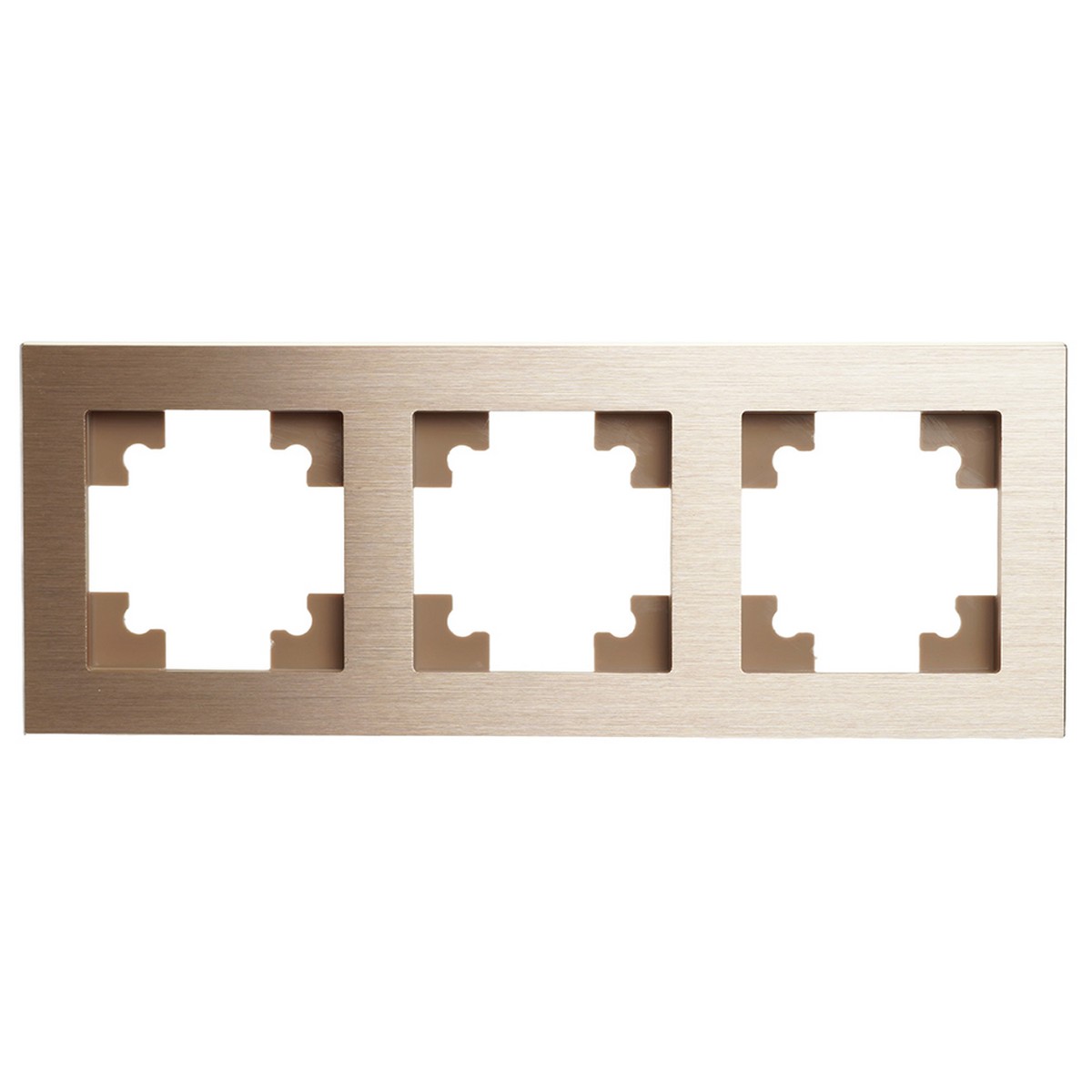 Катрин - Розетки и выключатели Stekker Рамка 3-местная металл STEKKER MFR00-7003-02 Катрин шампань 50018