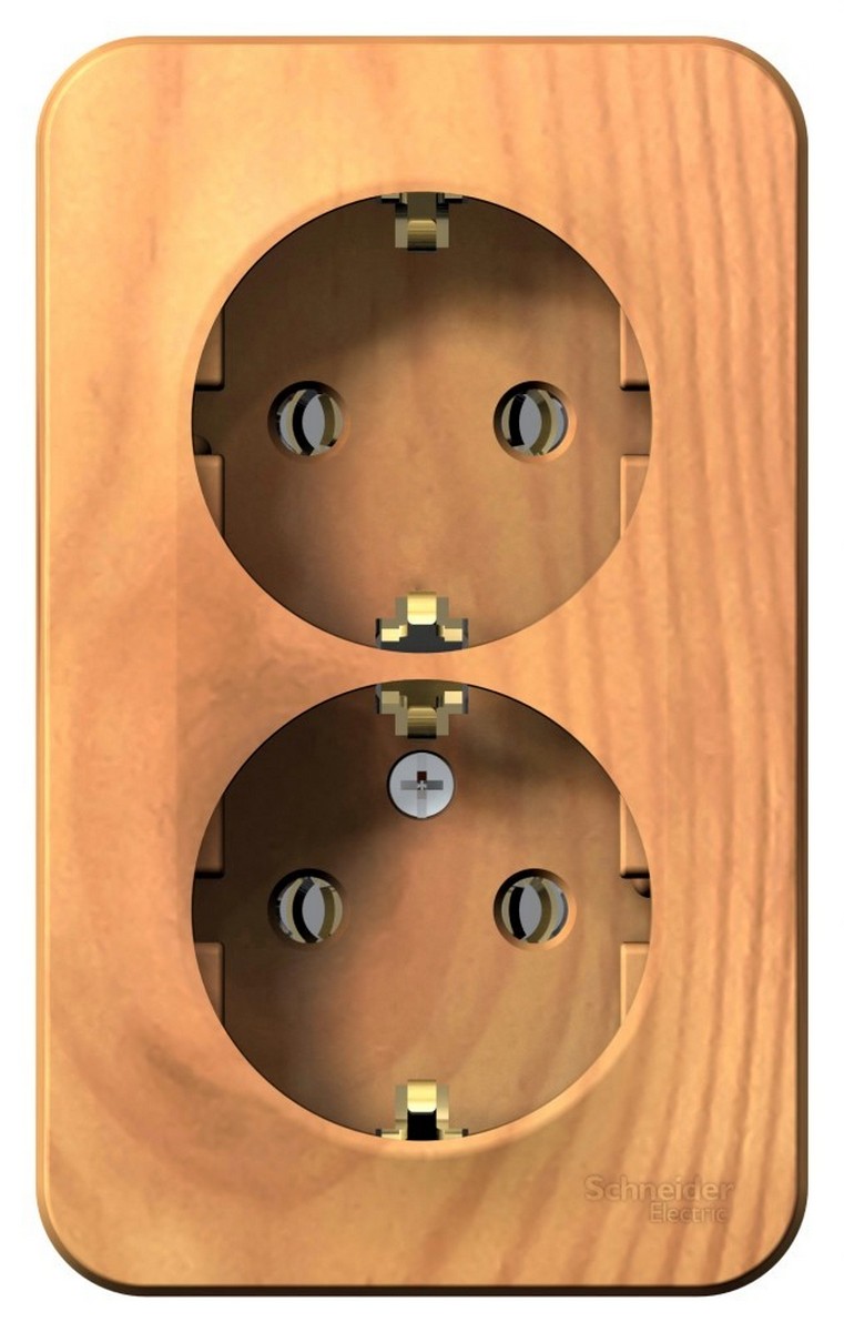 Blanca ясень розетки и выключатели Розетка SE Blanca 2-ая Ясень наружный с/з без шторок BLNRA010205