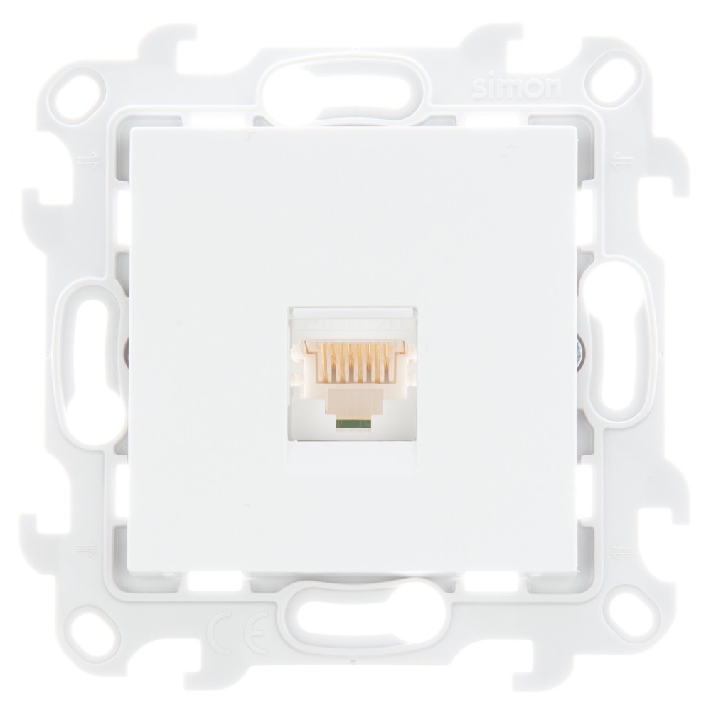Розетки и выключатели Simon 24 Белые Розетка компьютерная Simon 24 Белая RJ45 кат. 5е UTP 2410598-030