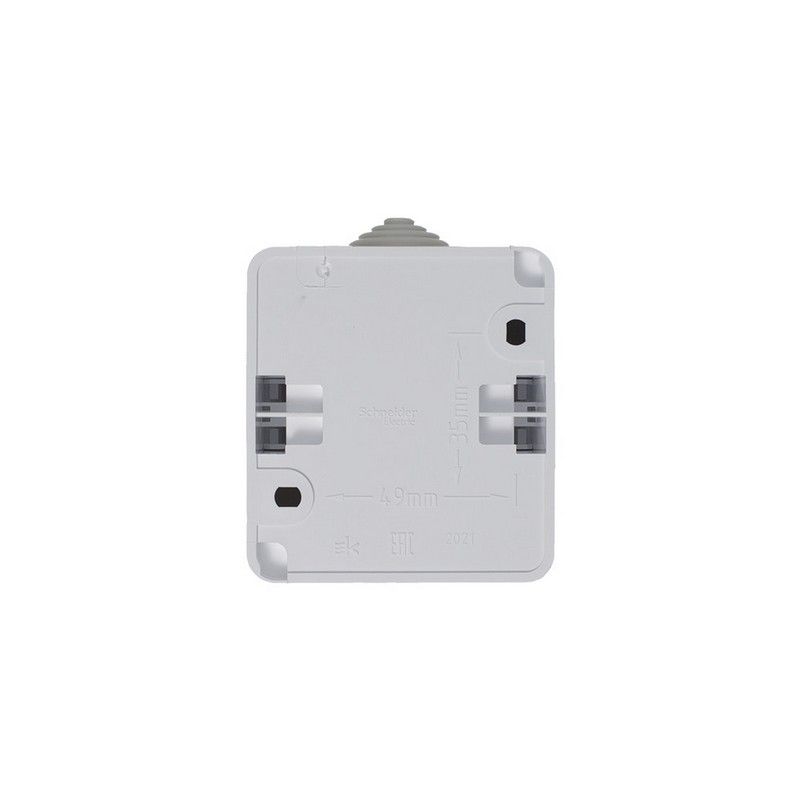 Этюд Белый Выключатель 1-клавишный Systeme Electric Этюд наружный Белый с подсветкой IP44 BA10-045B